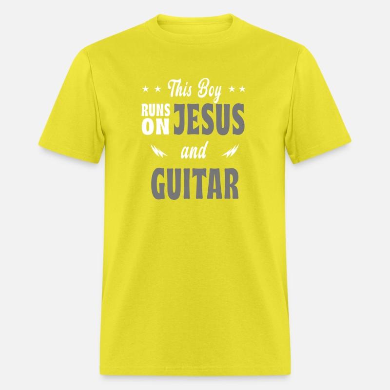 This boy is playing Jesus and guitar