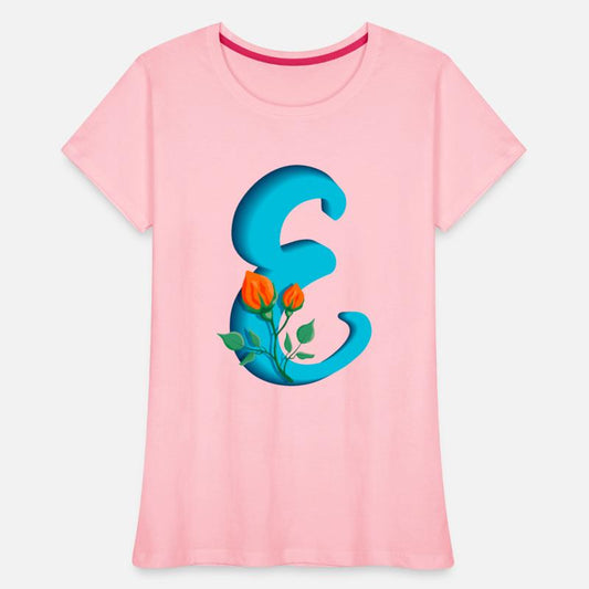 Three dimensional capital letter E rose monogram