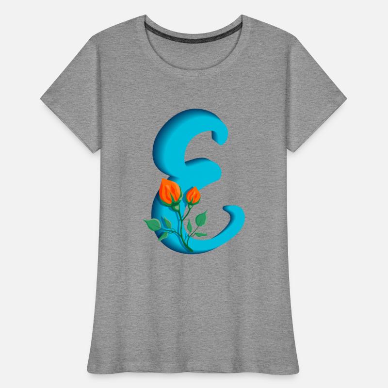 Three dimensional capital letter E rose monogram