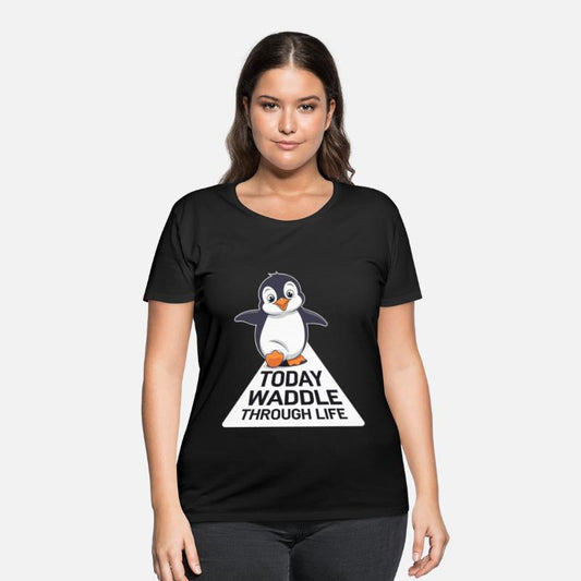 Today Waddle Through Life Penguin Illustration