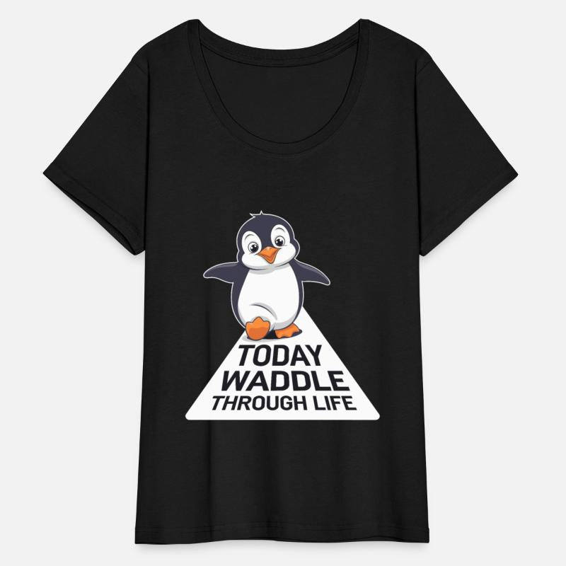 Today Waddle Through Life Penguin Illustration