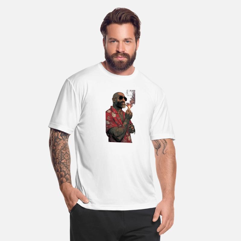 Tough Rebel Tattooed Man with Cigarette