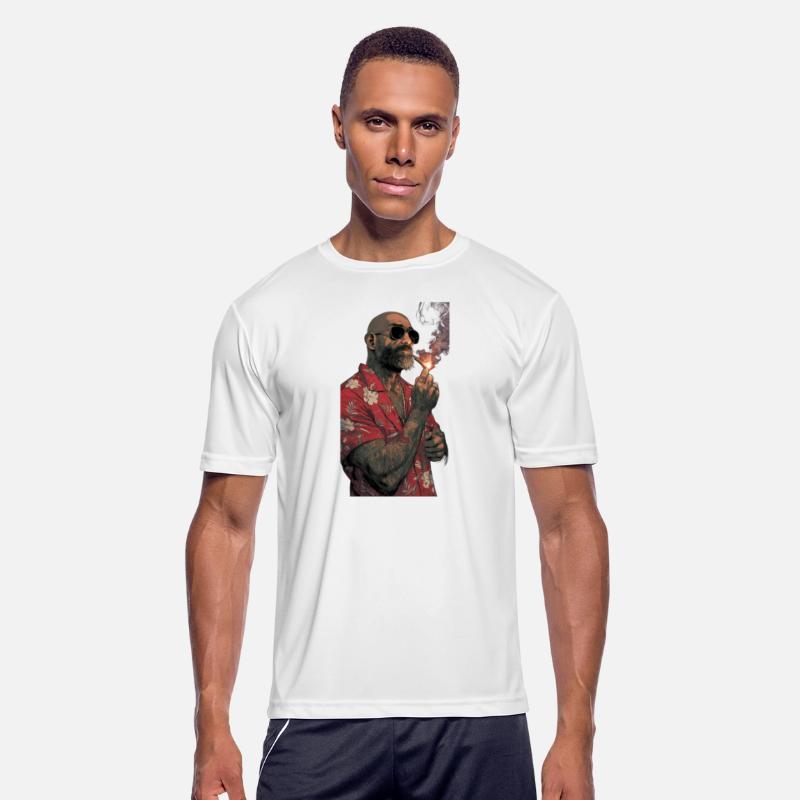 Tough Rebel Tattooed Man with Cigarette