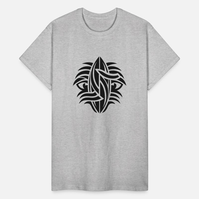 Tribal Style Surfboard With Eyes Vector One Color