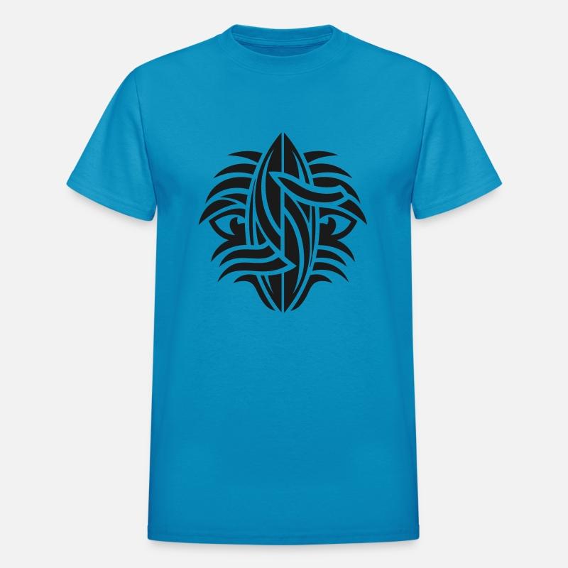 Tribal Style Surfboard With Eyes Vector One Color