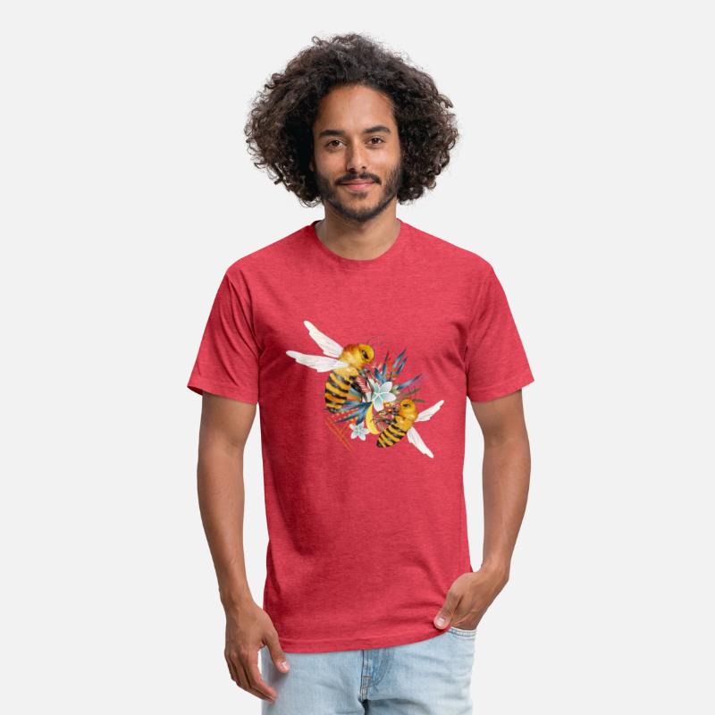 two flying bees hand drawn