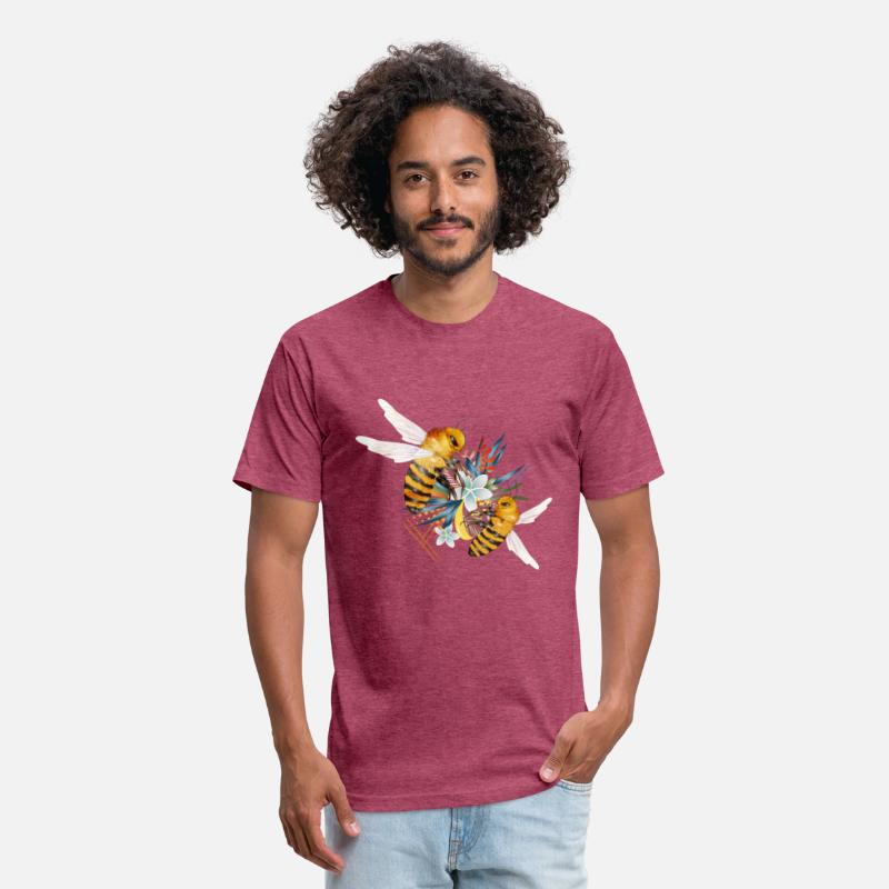 two flying bees hand drawn