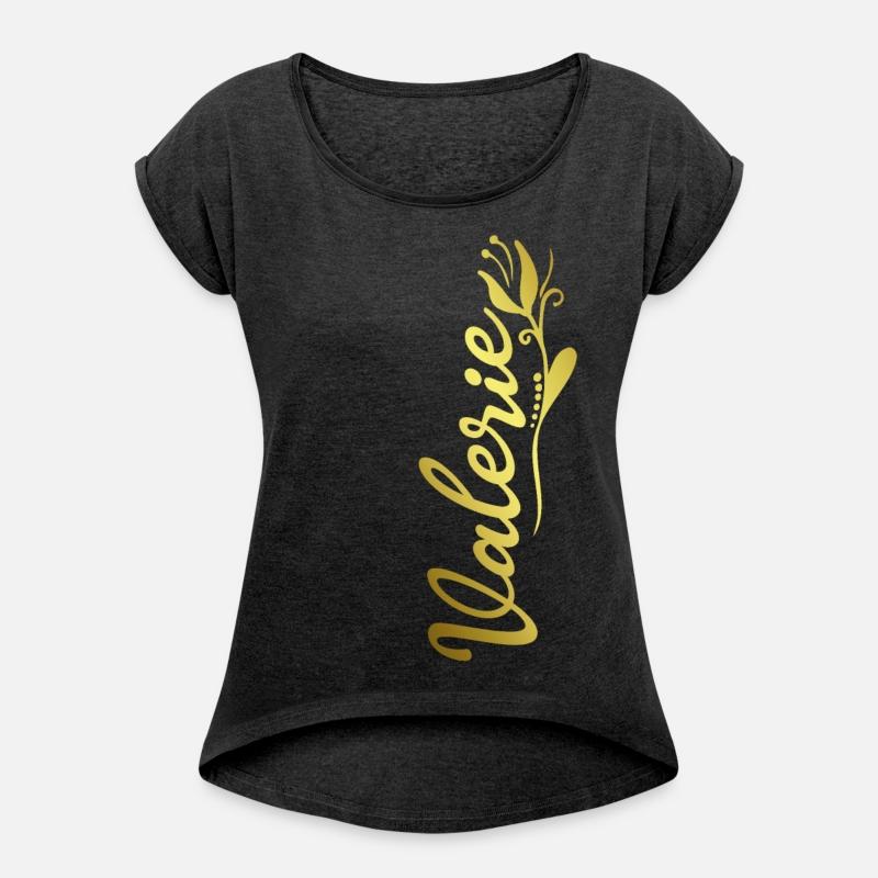 Valerie Name Faux Gold Tulip Flourish