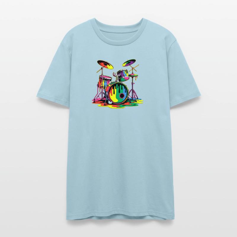 Vibrant Drummer Paint Splash Design