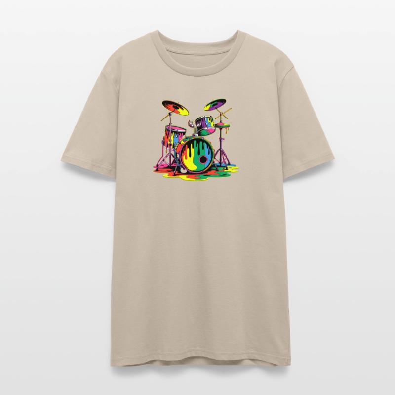 Vibrant Drummer Paint Splash Design