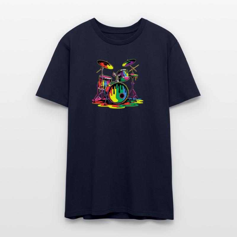 Vibrant Drummer Paint Splash Design