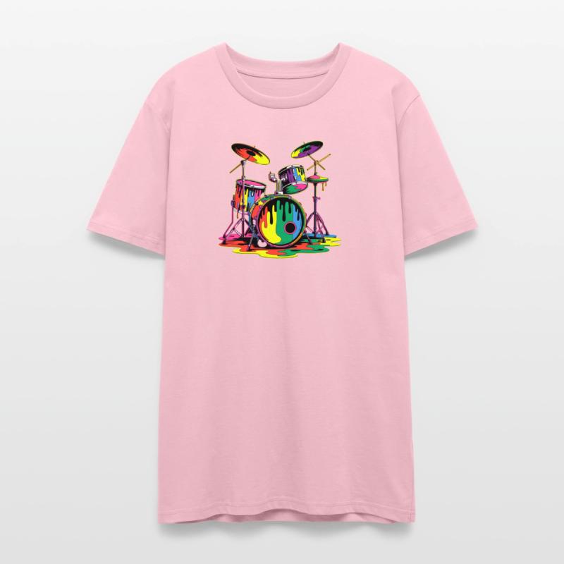 Vibrant Drummer Paint Splash Design