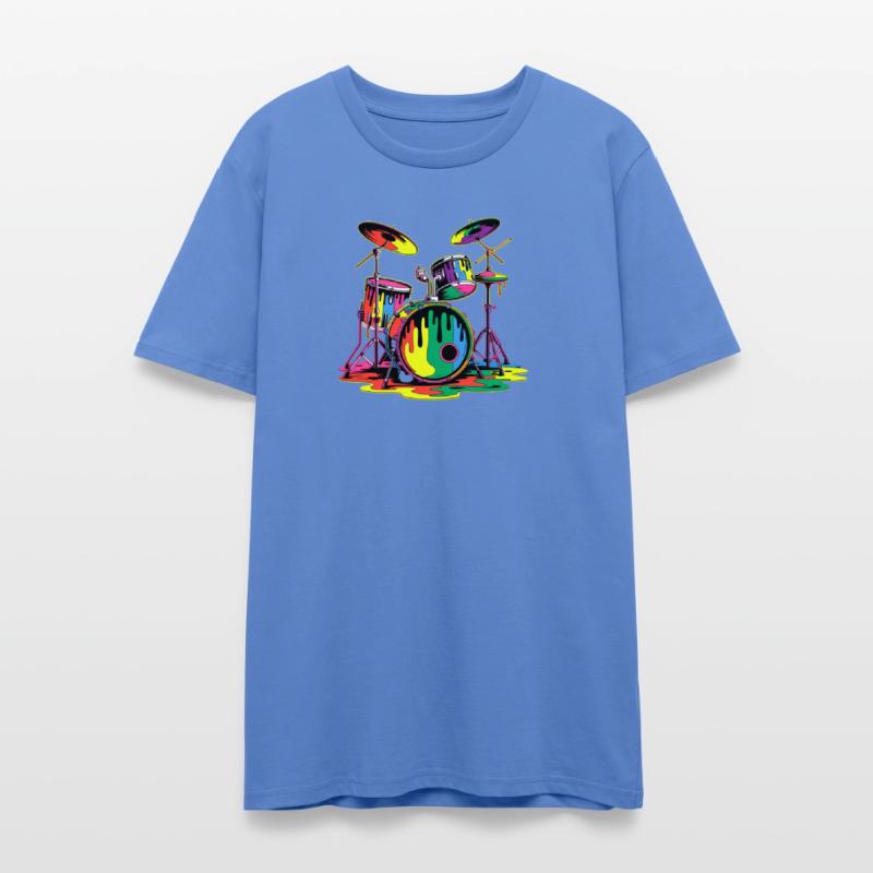 Vibrant Drummer Paint Splash Design