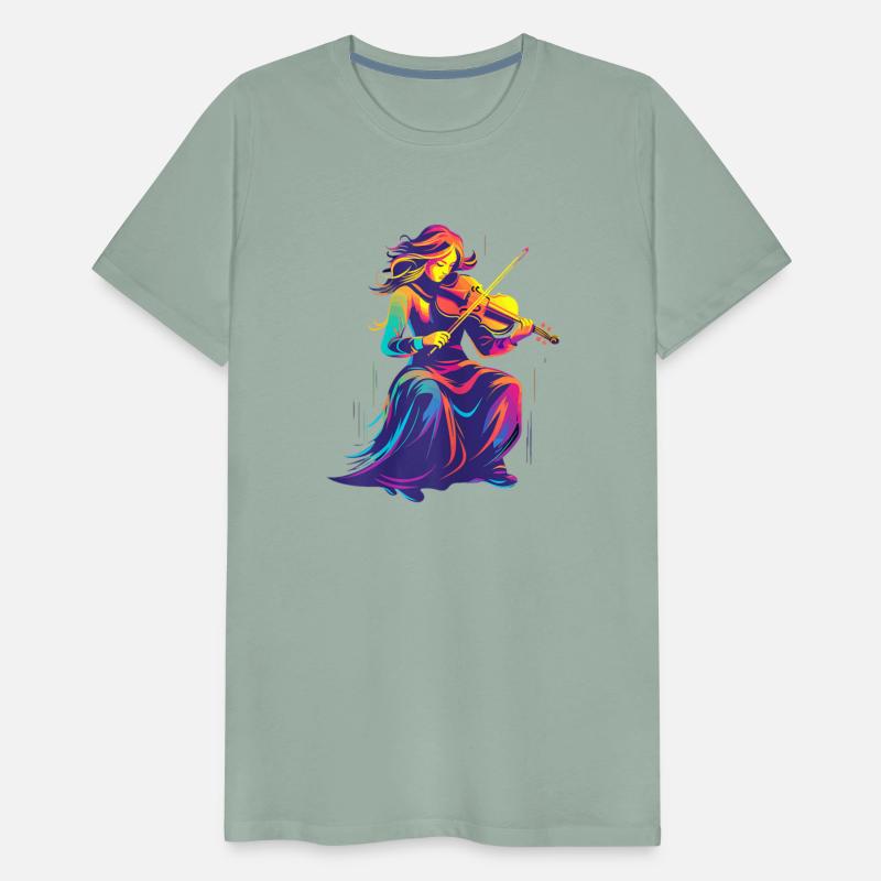 Violin Girl Retrowave Violinist Concert Band