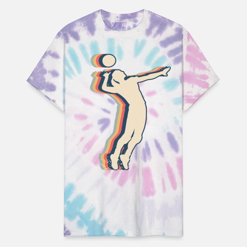 Volleyball Player Team Coach Retro Line Art