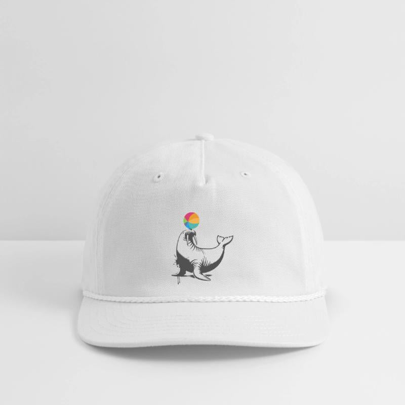 Walrus with colorful ball in stencil style