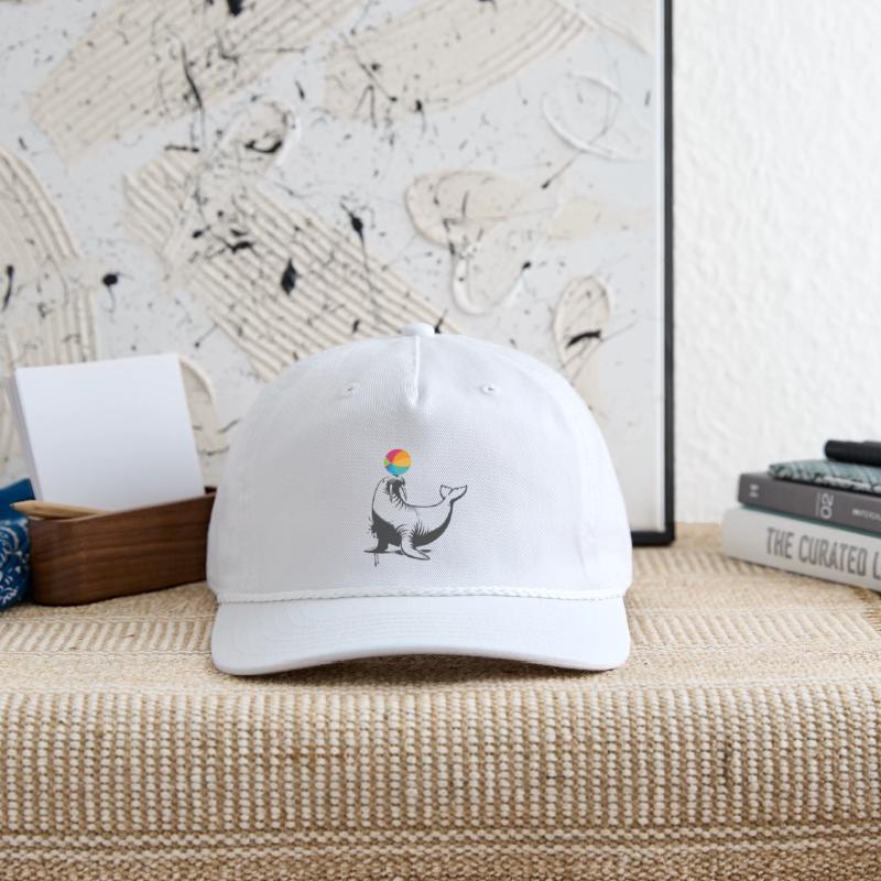 Walrus with colorful ball in stencil style