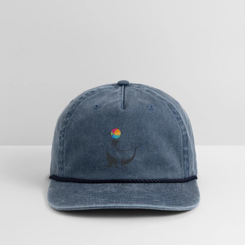 Walrus with colorful ball in stencil style