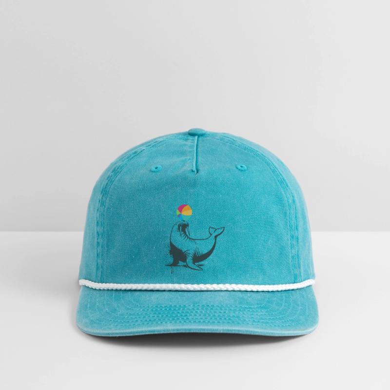 Walrus with colorful ball in stencil style