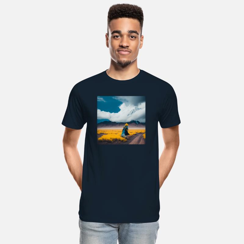 watercolor with surreal Mongolia landscapes.