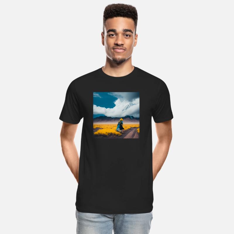 watercolor with surreal Mongolia landscapes.