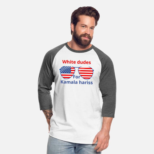 White dudes for kamala hariss with usa flag glasse