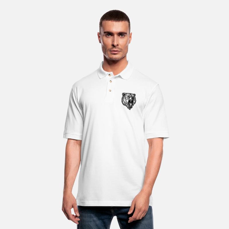 Wild Evil Bear Head With Sharp Teeth