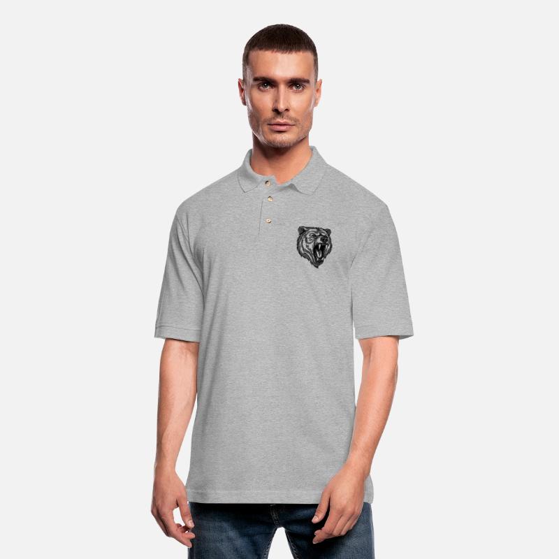 Wild Evil Bear Head With Sharp Teeth