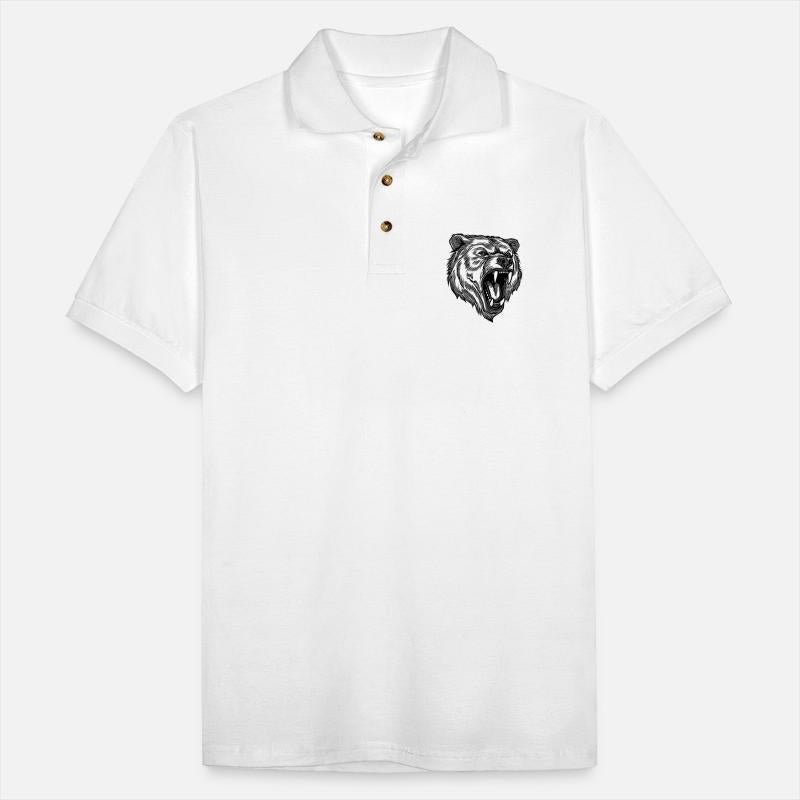 Wild Evil Bear Head With Sharp Teeth