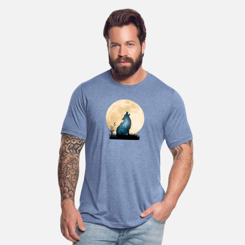 Wolf in the full moon