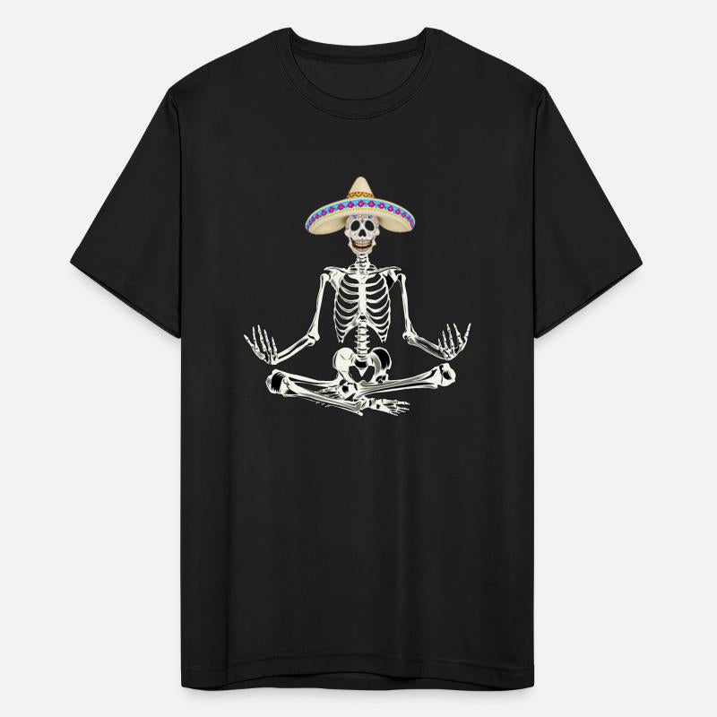 Yoga Skeleton Wearing Sombrero